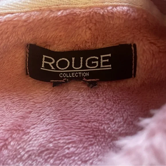 Rouge Collection Fuzzy Pink and Black Sweatshirt with Hood - Picture 4 of 4